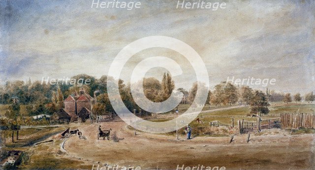 Court Lane and Lordship Lane, Dulwich, London, 1860.     Artist: JC Mandy