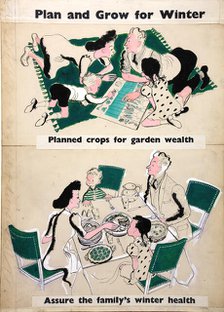 'Plan and Grow for Winter. Planned crops for garden wealth...', WWII poster, between 1939 and 1946. Creators: Central Office of Information, Paul Falconer.