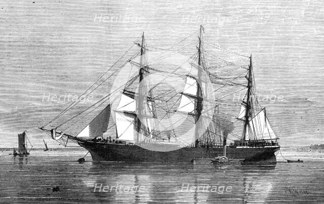 The Eastern Monarch, emigrant-ship for New Zealand, 1874. Creator: Josiah Robert Wells.