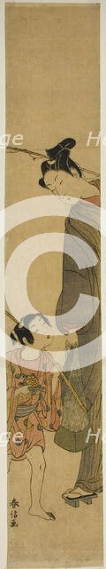 Young Man and Boy Returning from Fishing, c. 1767/68. Creator: Suzuki Harunobu.