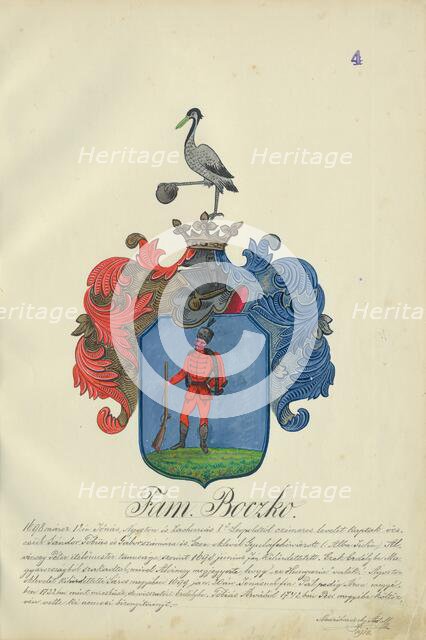Coat of arms of the Bocz family, 1904. Creator: Adolf Medzihradsky.
