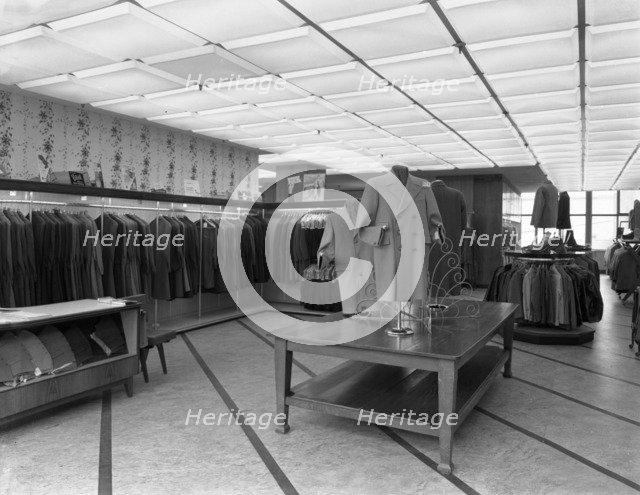 Barnsley Co-operative society, men's tailoring department, South Yorkshire, 1960. Artist: Michael Walters