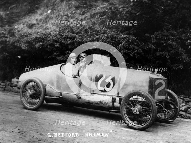 British racing driver George Bedford driving a Hillman 10hp, 1921. Creator: Unknown.