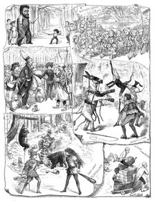 Scenes from the pantomimes, 1881. Creators: Unknown, George Cruikshank.