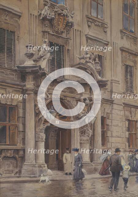 The portal of the Kinsky Palace, around 1901/1902. Creator: Ernst Graner.