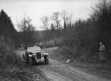 972 cc Singer competing in the Great West Motor Club Thatcher Trophy, 1938. Artist: Bill Brunell.