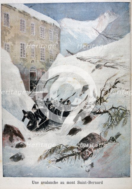Avalanche at Mont Saint-Bernard, Switzerland, 1897. Artist: Henri Meyer