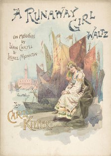 Design for music cover: A Runaway Girl Waltz, 1898. Creator: W. George.