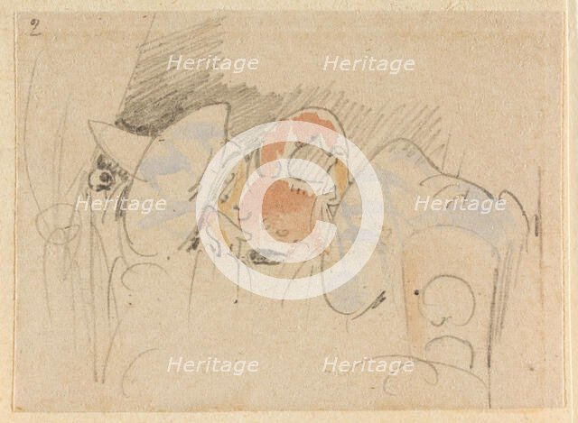 The disturbed but happily regained night's rest, (The Flea); 2, 1862. Creator: Wilhelm Busch.