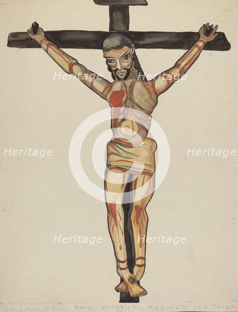 Crucifix, from Vicinity of Taos, 1935/1942. Creator: E. Boyd.