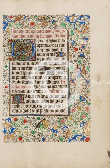 Decorated Text Page; Llangattock Hours, 1450s. Creator: Unknown.