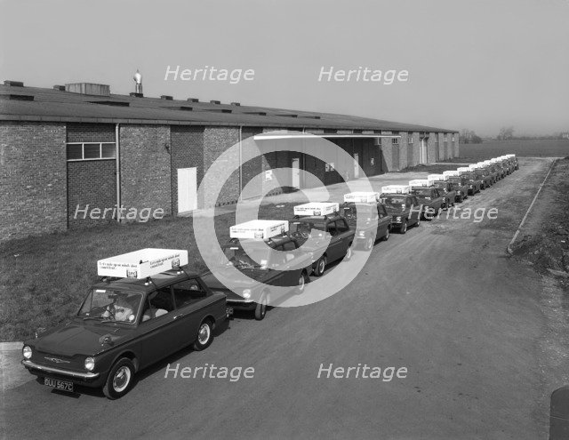 A fleet of 1965 Hillman Imps, Selby, North Yorkshire, 1965. Artist: Michael Walters