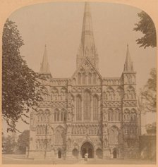 'Northwest Façade of the great Gothic Cathedral of Salisbury (founded 1220), England', 1900. Creator: Underwood & Underwood.