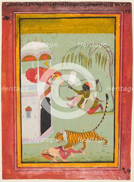 A page from a Punishment series: Punishment for murder, c. 1760. Creator: Unknown.