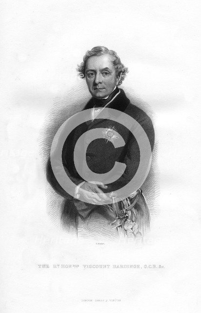 Henry Hardinge, 1st Viscount Hardinge, British soldier and Governor-General of India, 19th century.Artist: G S Stodart