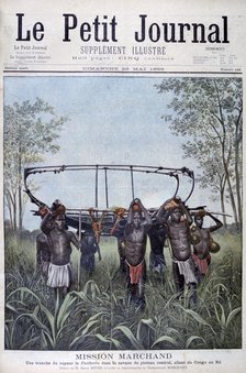 The Marchand Mission travelling from the Congo to the Nile, 1899.  Artist: Henri Meyer