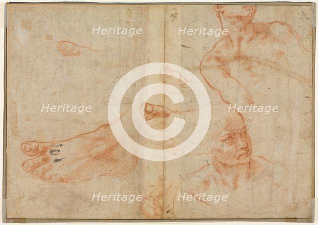 Figure Studies for the Sistine Ceiling (verso), 1510-11. Creator: Michelangelo Buonarroti (Italian, 1475-1564).