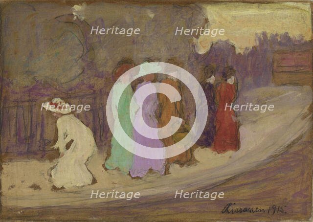 Women on the Promenade, 1915. Creator: Juho Rissanen.
