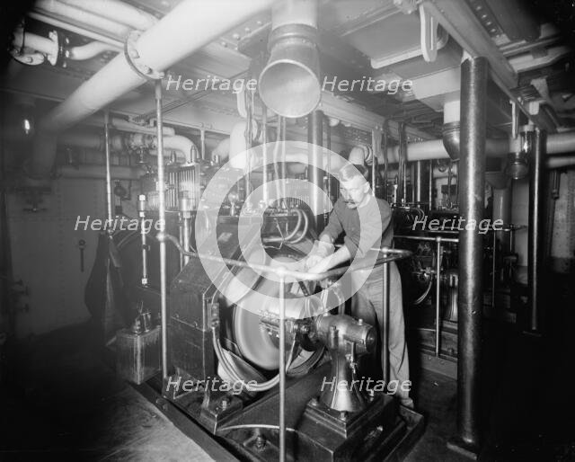 U.S.S. Oregon, dynamo room, between 1896 and 1901. Creator: Unknown.