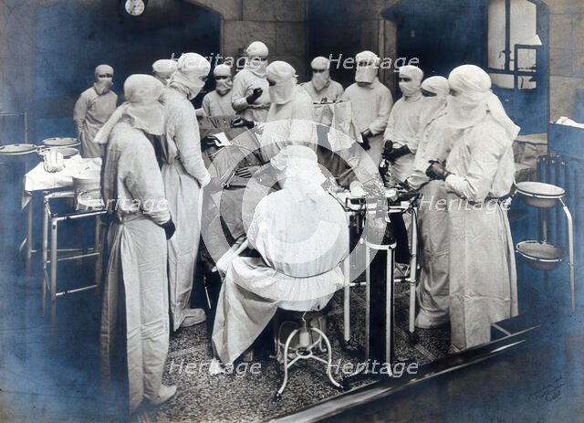 Surgical operation at Middlesex Hospital, c1920s. Creator: Humphrey Joel.