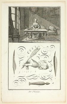 Art of Writing, from Encyclopédie, 1760. Creator: A. J. Defehrt.