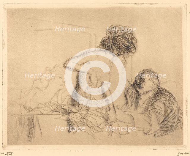 In a Private Room (first plate), 1909. Creator: Jean Louis Forain.