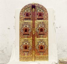 Carved wooden Holy Gates from the seventeenth century in the Rostov museum, Rostov Velikii, 1911. Creator: Sergey Mikhaylovich Prokudin-Gorsky.