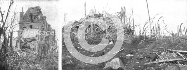 ''Le Massacre des Choses; Deux phases de la destruction du chateau de la Maisonnette', 1916 (1924) Creator: Unknown.