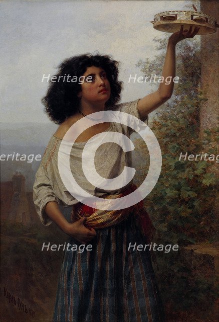 Young Gipsy Woman, 1870. Artist: Gun (Hun), Karl Fyodorovich (1830-1877)