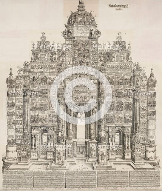 Triumphal Arch of Emperor Maximilian I, 1515-1517, printed 1799. Creators: Albrecht Durer, Albrecht Altdorfer, Hans Springinklee, Wolf Traut.