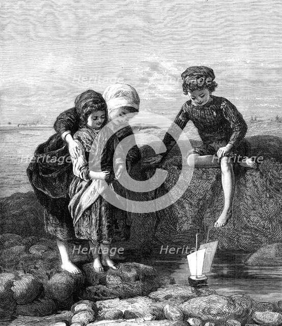 "The Mariner’s Children," by Lawrence Duncan, exhibition..., Dudley Gallery, 1868. Creator: Unknown.