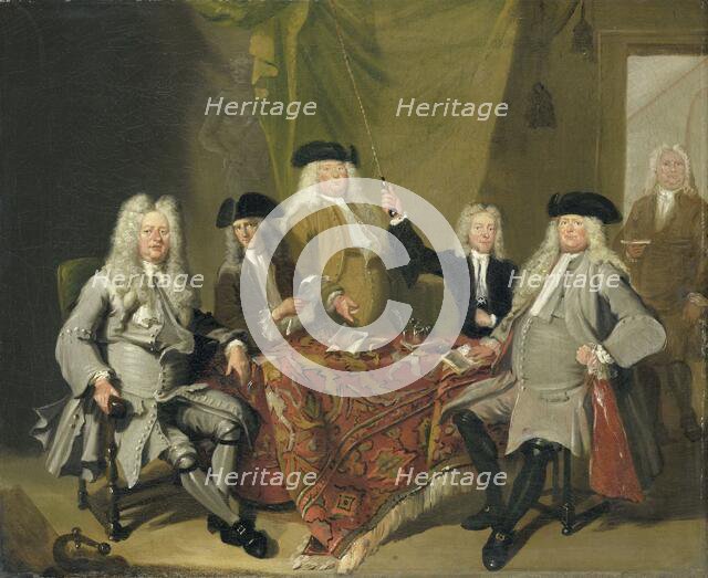 Inspectors of the Collegium Medicum in Amsterdam, 1724, 1724. Creator: Cornelis Troost.