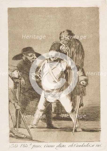 Plate 76 from 'Los Caprichos':You understand?... well, as I say... eh! Look out! otherwise..., 1799. Creator: Francisco Goya.
