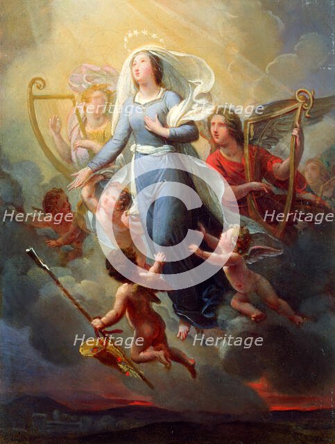 Esquisse pour l'église Saint-Laurent : L'apothéose de sainte Geneviève, c.1827. Creator: Joseph-Ferdinand Lancrenon.