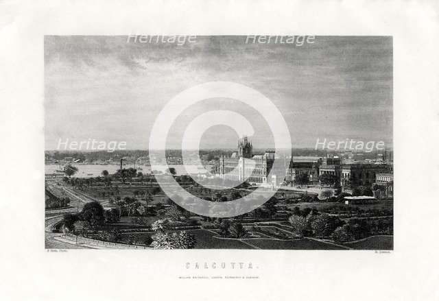 Calcutta, capital of the Indian state of West Bengal, India, 19th century. Artist: R Dawson