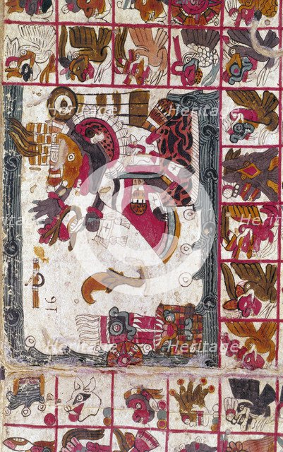 Tonalamatl Aubin, Folio 16, 15th century? Artist: Anon