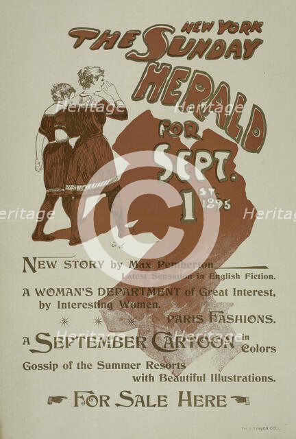 The New York Sunday herald for Sept. 1st 1895., c1895. Creator: Charles Hubbard Wright.