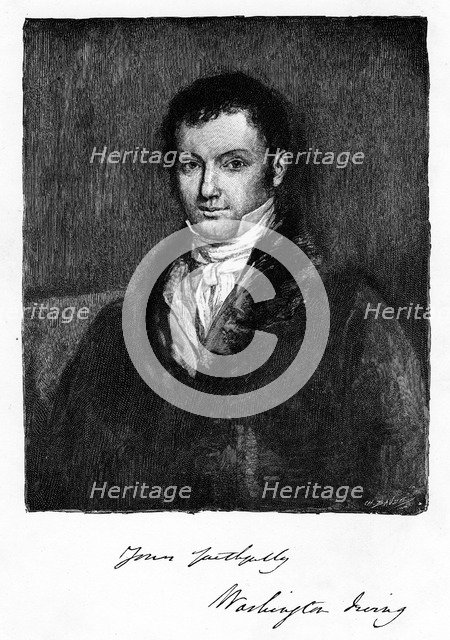 John Byrom, 18th century English writer and poet born in Manchester, 1821. Artist: Anon