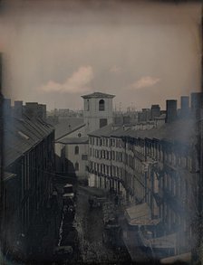 View Down Brattle Street from the Southworth & Hawes Studio at 5 1/2 Tremont Row, Boston, 1855. Creators: Josiah Johnson Hawes, Albert Sands Southworth.