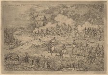 Charge of the Cavalry (Charge de cavalerie contre des chasseurs), 1856. Creator: Gerhardus Emaus De Micault.