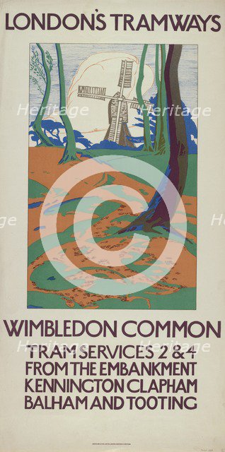 'Wimbledon Common', London County Council (LCC) Tramways poster, 1923. Artist: GW Widmer