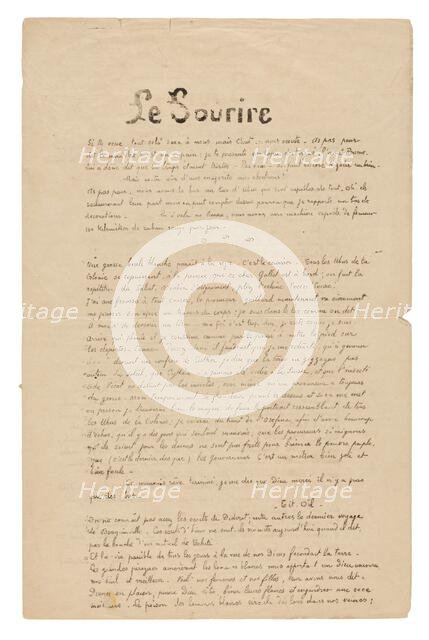 Le sourire: Journal sérieux, Nov. 1899, 1899. Creator: Paul Gauguin.