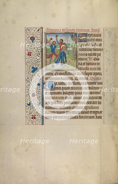 The Stoning of Saint Stephen; Arenberg Hours, early 1460s. Creator: Workshop of Willem Vrelant.