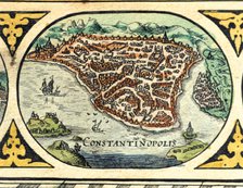 Constantinople, colored engraving from the book 'Le Theatre du monde' or 'Nouvel Atlas', 1645, cr…