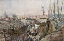 'A French Trench in the Village of Souchez', Artois, France, 18 December 1915, (1926).Artist: Francois Flameng