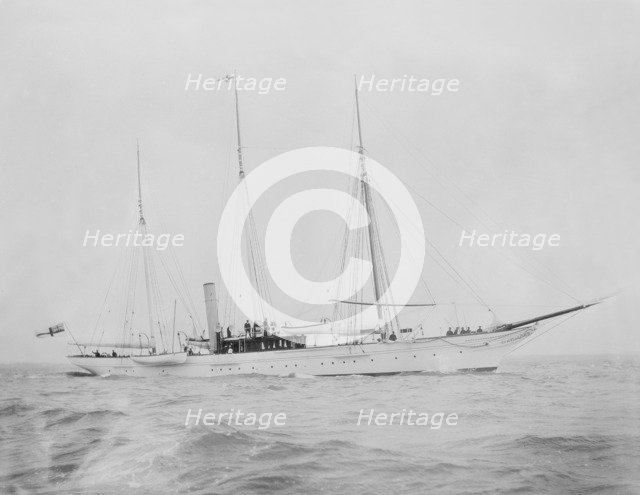 Steam yacht under way. Creator: Kirk & Sons of Cowes.