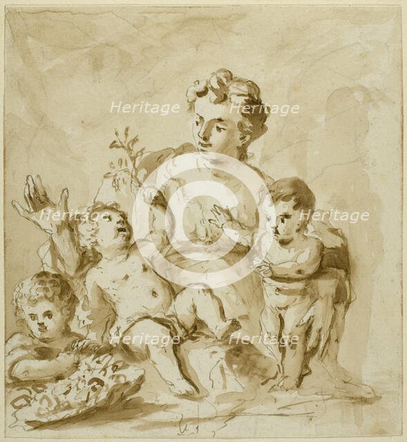 Charity with Mother (Mother with Three Infants), n.d. Creator: Unknown.