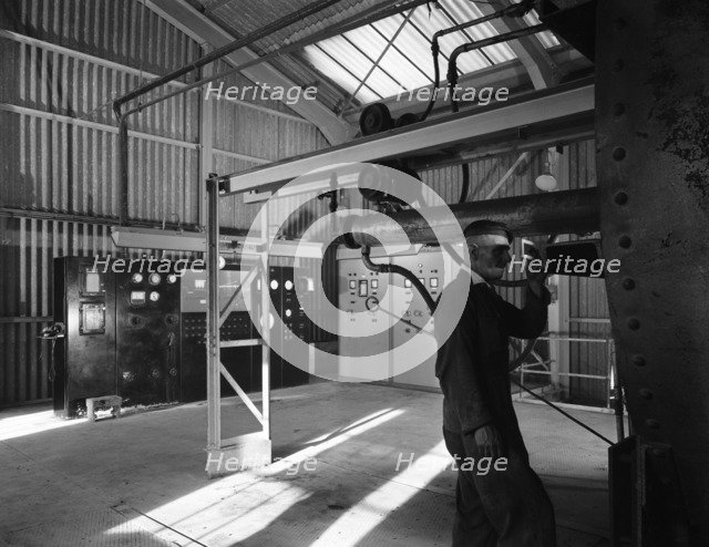 Central control area of the dolomite plant, Steetley, Nottinghamshire, 1963. Artist: Michael Walters
