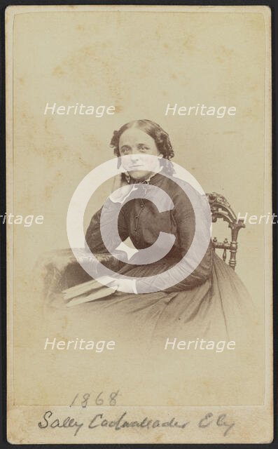 Carte-de-visite portrait of Sally Cadwallader Ely, 1862-1869. Creator: Henry C. Phillips.