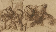 Boy in a Turban, Winged Angel and Three Companions, about 1600. Creator: Jacques de Gheyn II.